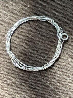 .925 Sterling Silver 1mm Box Chain Fine Jewelry Necklace 18”